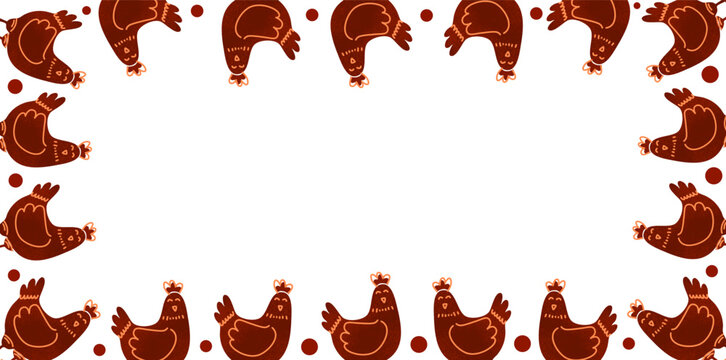 seamless pattern with cute livestock rooster and farmyard design