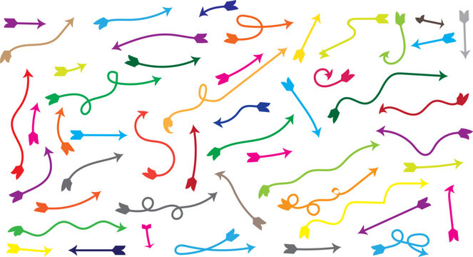 Colorful Arrow Icons, Vector Arrows, Directional Symbols, 40 Arrow Signs