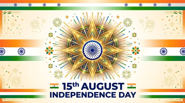 Indian Independence Day celebration. August 15th patriotic background
