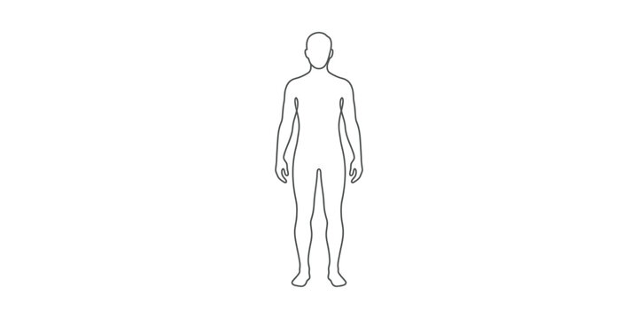 Minimalist outline drawing of a human body silhouette.