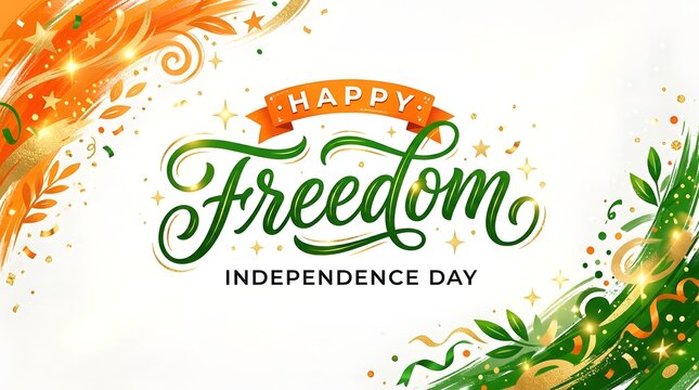 Happy Independence Day celebration. Freedom Day greeting card