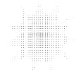 Fototapeta premium Abstract Halftone Star Shape Pattern Isolated on a Transparent Background for Modern Digital Design Elements