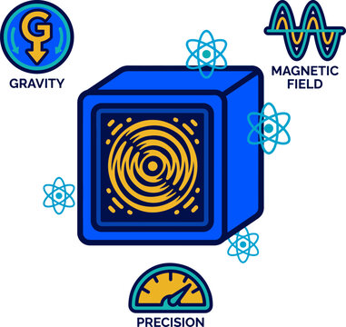 Cube gravity magnetic field science icon