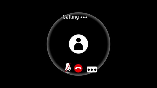 Incoming voice call interface on smartphone screen with mute and end call digital communication concept