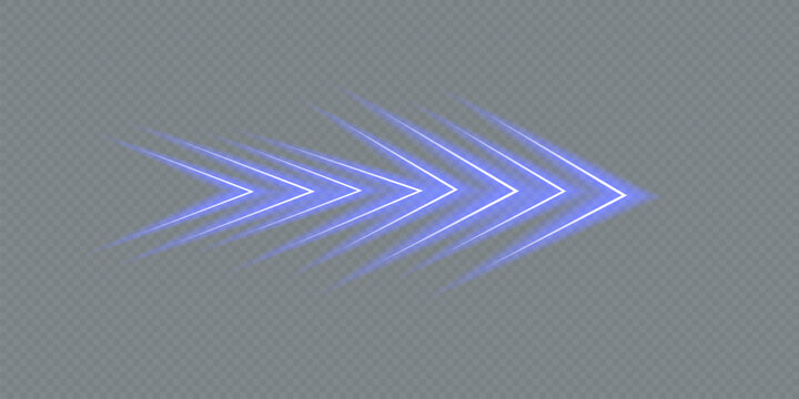Fast Forward Arrow Light Effect With Motion Blur And Digital Speed