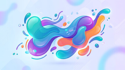 Fototapeta premium Abstract Colorful Liquid Gradient Shapes on Soft Modern Background,Modern Abstract Fluid Gradient Background with Colorful Organic Shape