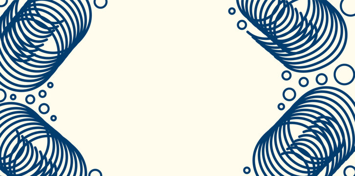 Abstract blue circular geometric pattern modern frame design