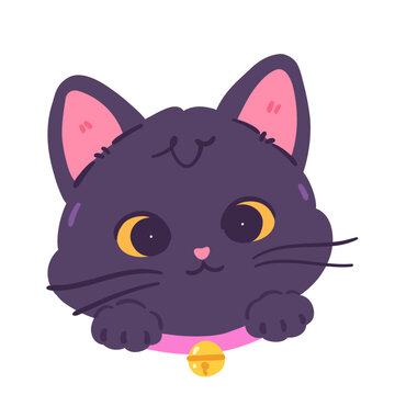 Cute Black Cat Illustration