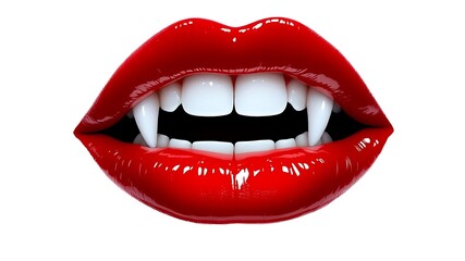 Obraz premium Sexy Open Mouth Clipart with White Teeth for Beauty & Fashion Designs