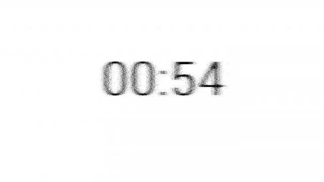 Minimalist Dark Text Digital Countdown Timer on Clean Light Background 4K