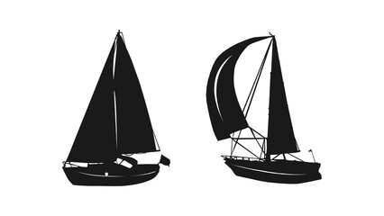 Fototapeta premium set of sailboats. sailboat icon