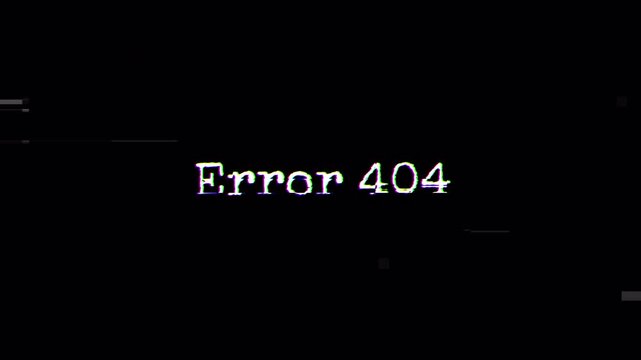 Error 404 Glitch Text Overlay Alpha Channel 4K