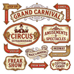 Retro Carnival Signs Collection © Roni