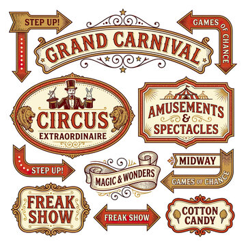 Retro Carnival Signs Collection