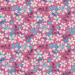 Mauve Pink Floral Seamless Repeat © Sharon Schwalbe