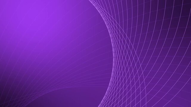 Abstract grid line wave background animation, Abstract background with curved white grid lines forming wave-like geometric patterns