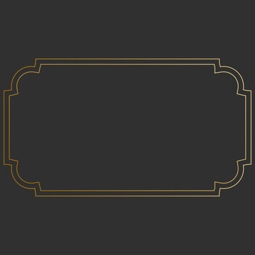 Classic double-frame shape with gold accents against a dark background.