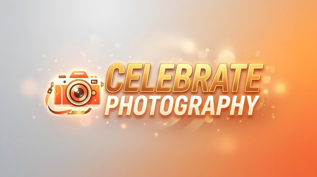 Photography celebration logo. Celebrate photography event badge