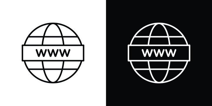 Domain icon thin symbols pack. EPS10