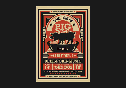 Pig Roast Event Flyer
