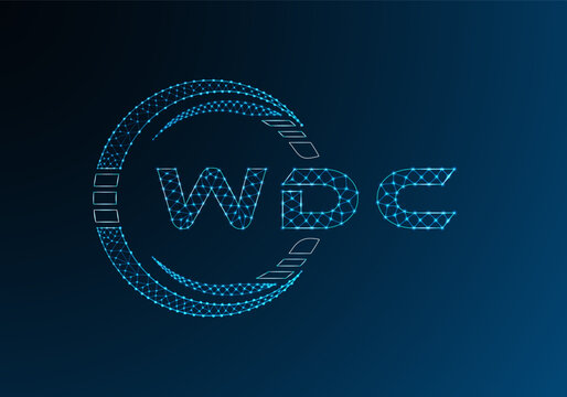 WDC low poly letter logo vector design. WDC lower poly logo design. Low poly logo.