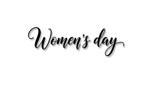 Calligraphy Women's Day greeting text on white background.