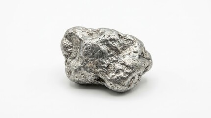 Obraz premium Rare native organic raw silver nugget isolated on white background