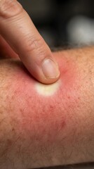 Fototapeta premium Close-up of Skin Irritation Caused by Acne Pimple.
