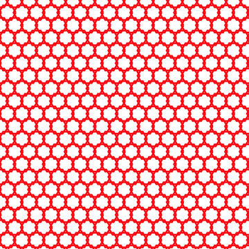 Red geometric honeycomb pattern with repeating hexagon shapes
