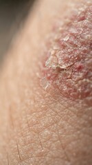 Fototapeta premium Close-up of Skin with Dry Flaky Patches and Redness.