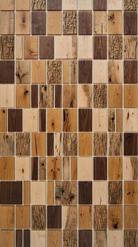 Panoramic Multi Tone Wooden Tile Texture Rustic Timber Brick Wall Background