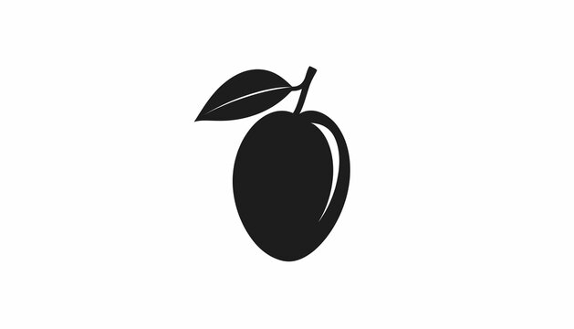 Black silhouette of a mango fruit.