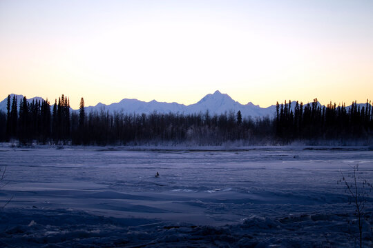 Icy river in Alaska