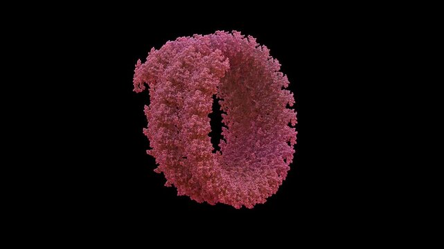 3d structure of cryo-EM ebola virus nucleoprotein np-rna complex, helical assembly of pathogenic filovirus primarily for evd, inmazeb and ebanga treatment, seamless rotate animation.