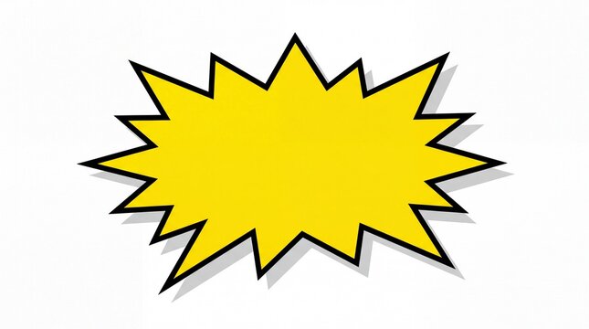 Yellow comic book speech bubble with star shape