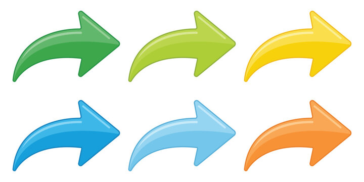 A set of colorful arrow icons pointing to the right on a white background