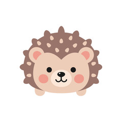 Fototapeta premium Cute Hedgehog Cartoon Character, Adorable, Kawaii Animal Illustration