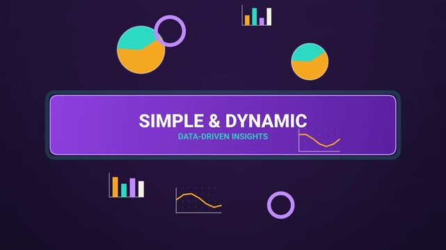 Corporate Infographic Lower Third Motion Graphic Overlay with Business Charts on Purple Background