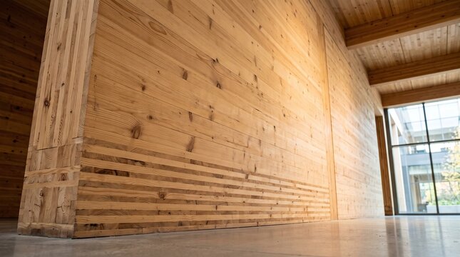 Mass Timber CLT Wall Detail with Natural Light