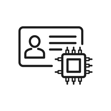 Smart card icon. Microchip and secure digital identification vector illustration.
