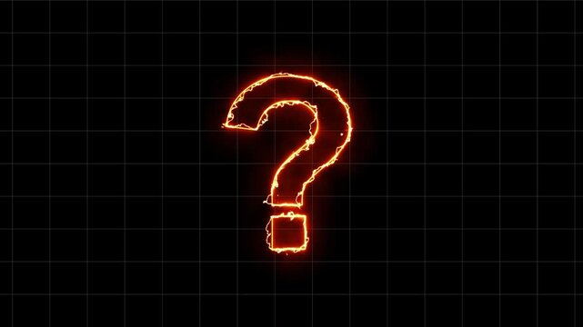 question mark on black background