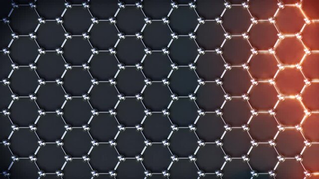 Graphene thermal dispersion heat conductivity loop Chrome. This nano technology 3D animation represents thermal conductivity.