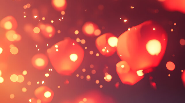Floating Lanterns in the Night Sky