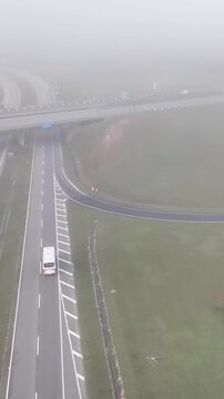 Nilo Maximo Highway near S&atilde;o Jos&eacute; dos Campos, S&atilde;o Paulo, Brazil. Establishing shot, aerial view.