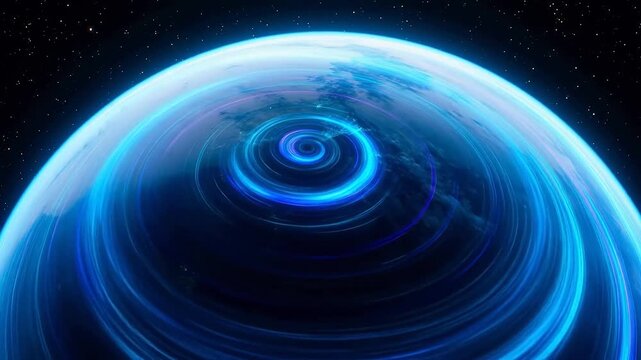 Digital Storm Clouds Flow Over Earth