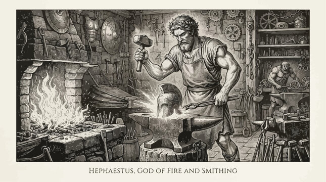 Ancient Greek Mythology Pantheon Illustration Set Featuring Divine Deities Zeus Hera Poseidon Hades Demeter Athena Apollo Artemis Ares Olympus Collection Character Graphic Design Elements