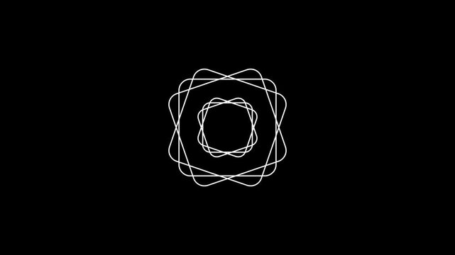 Animated raktriangle, witchcraft, occult and alchemy sign. Spin of the mystical vintage gothic geometry thin lines symbol. 4k video