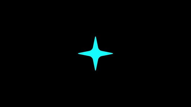 Star sparkle overlay, 4k twinkling doodle stars animation, 4k glitter flash effect, flat vector style, black screen background 4k loop video