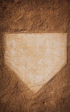 Baseball and softball home plate viewed from above