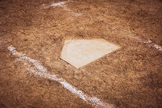 Baseball and softball home plate viewed from above